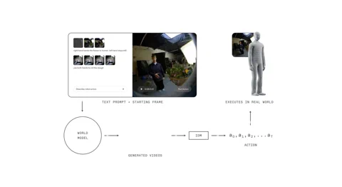 A pi*0.6 nevű weboldal képernyőfotója, amely egy tapasztalatból tanuló Vision-Language-Action modell példája.