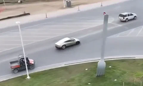 A prototype of the Tesla Cybercab spotted on public roads in Texas.