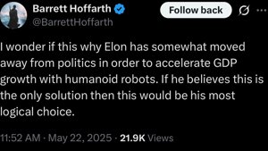 Musk gigászi gazdasági víziója: Milliónyi robot gyártása