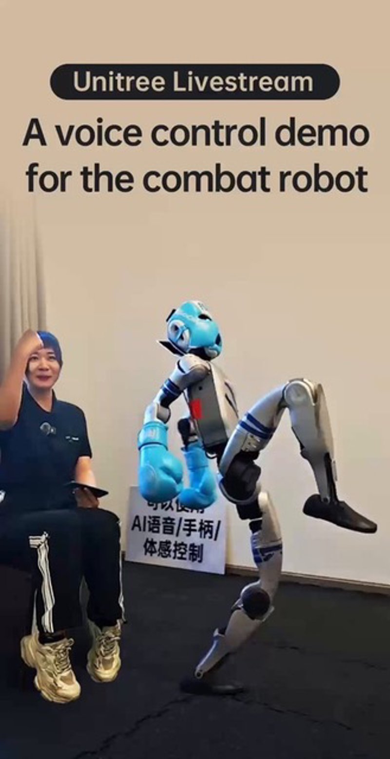 Unitree élő közvetítésben mutatja be hangvezérelt harci robotját