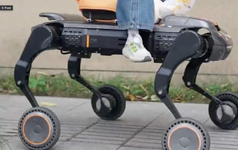 A Unitree B2 robotkutyája dadusként viszi iskolába a gyereket